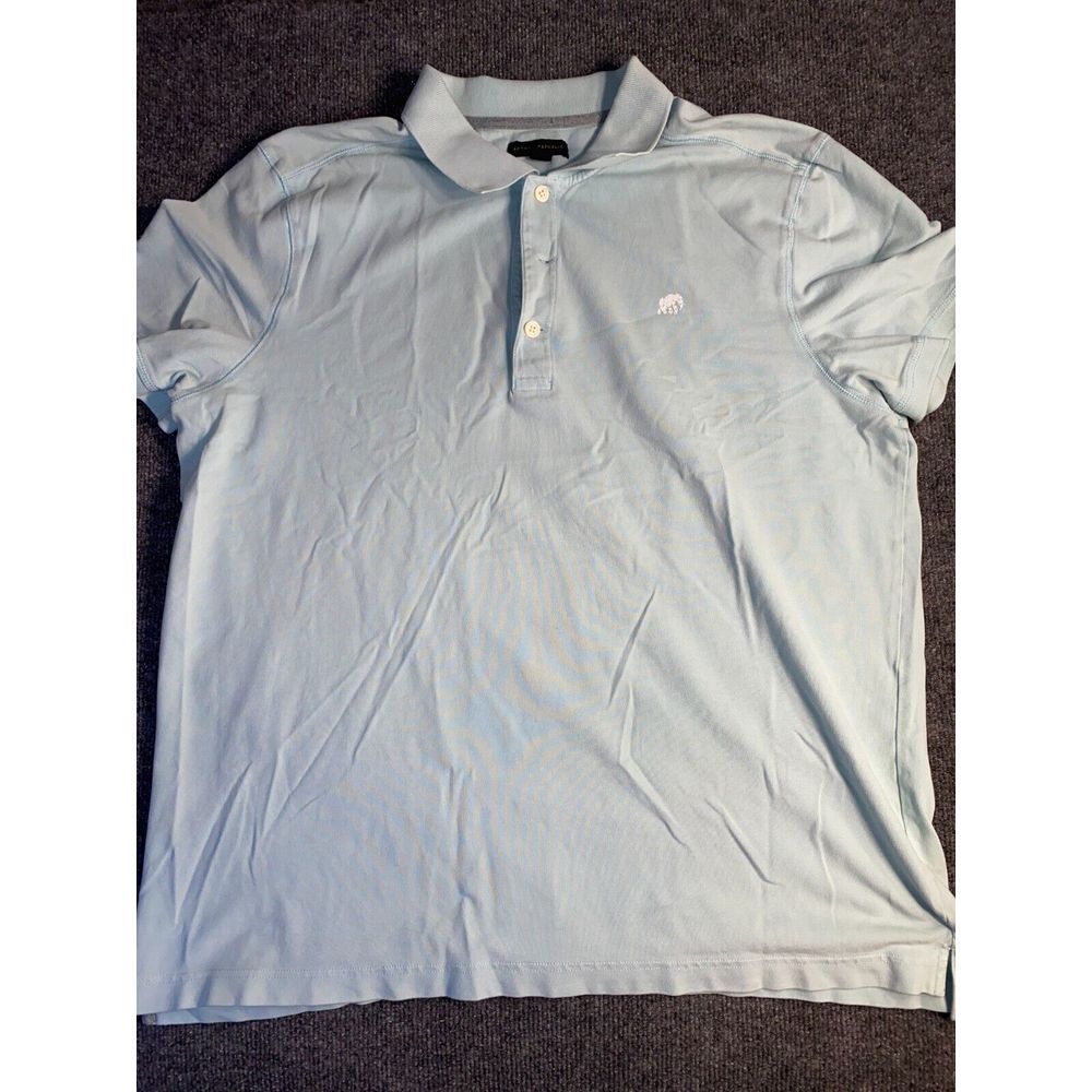 Banana Republic Polo Shirt Mens XL Green Golf Performance Stretch‎ Slit Collared